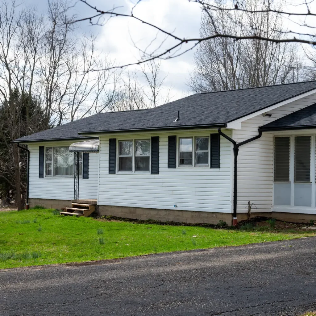 Completed asphalt shingle roof replacement on a residential home in Canal Winchester, OH by Able Roofing.